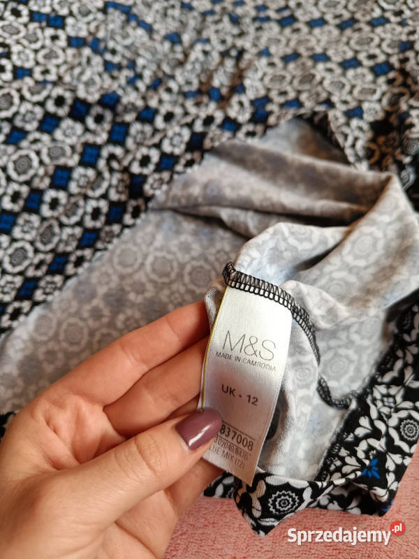 Wiskozowa niebieska bluzeczka we wzór MS r L XL