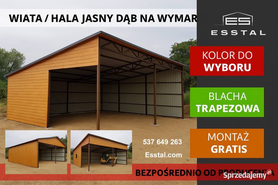 Garaż  OTWARTY RAL Wiata Hala Garaż Blaszany Radom sprzedam