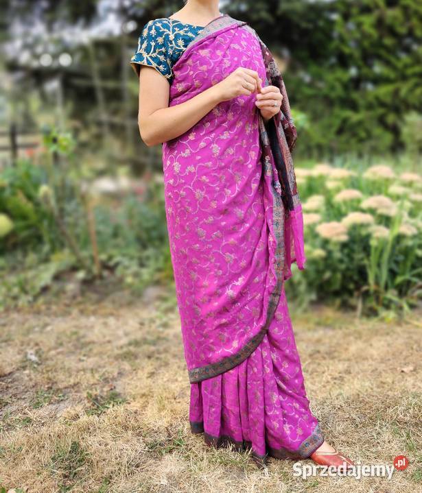 Piękne sari banarasi saree saari Indie Bollywood zachodniopomorskie Szczecin sprzedam