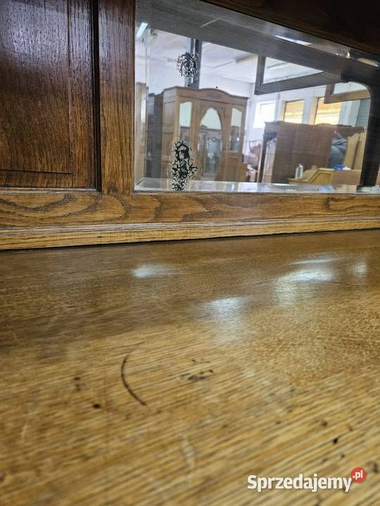 Dwa stare dębowe kredensy secesyjne z Francji Nowy Sącz