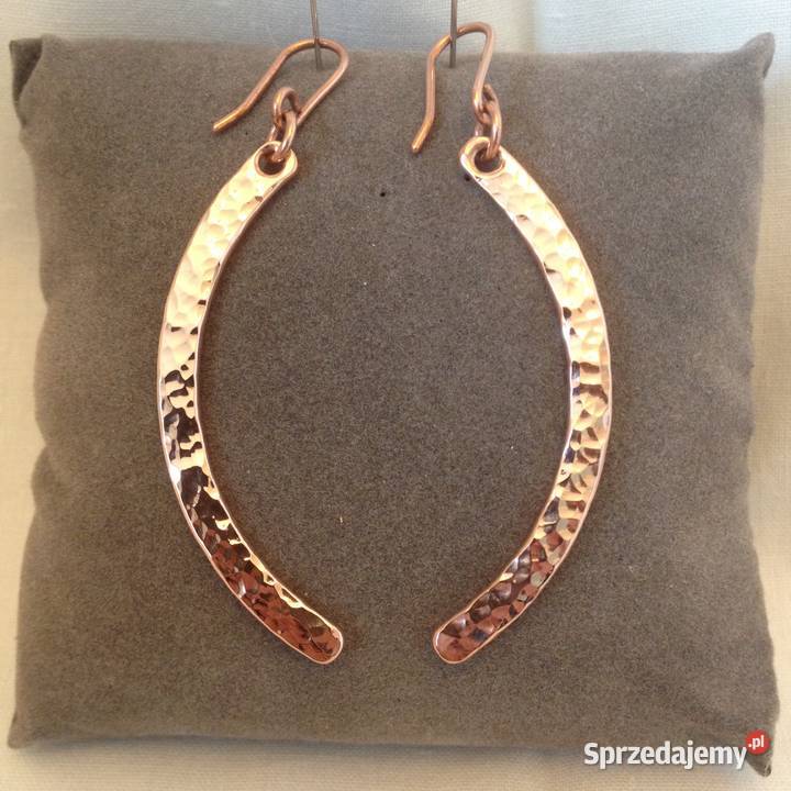 Kolczyki Miedziane dł 55 szer 5mm Półksiężyce Wrocław