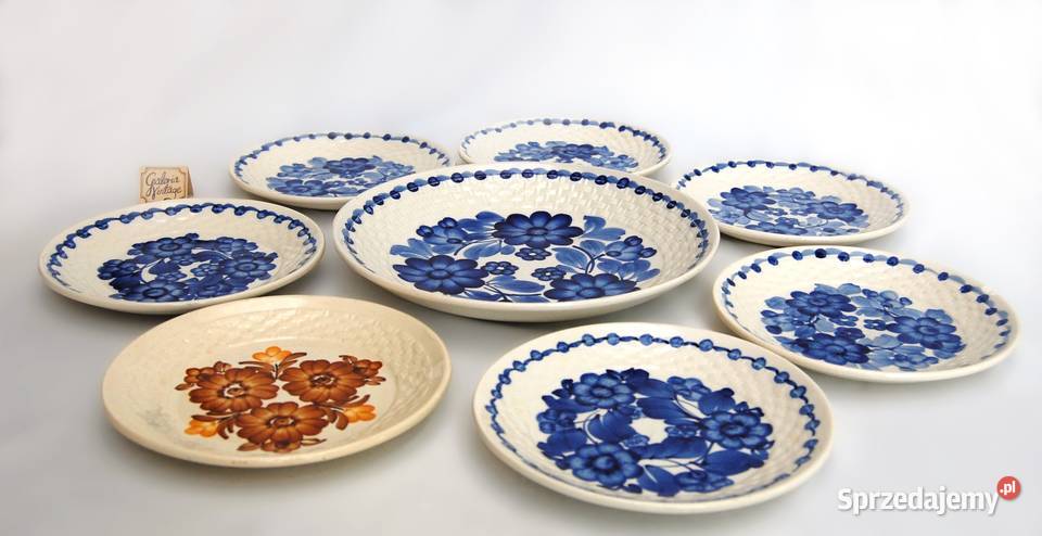 Fajans Koło PRL vintage malowany talerz patera wielokolorowy Talerze i talerzyki Lublin
