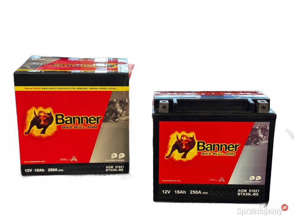 Akumulator BANNER 12V 18Ah 250A P BTX20LBS 51821 dolnośląskie Jelcz-Laskowice
