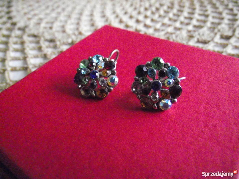 SREBRZONE KOLCZYKI Z KOLOROWYMI CYRKONIAMI
