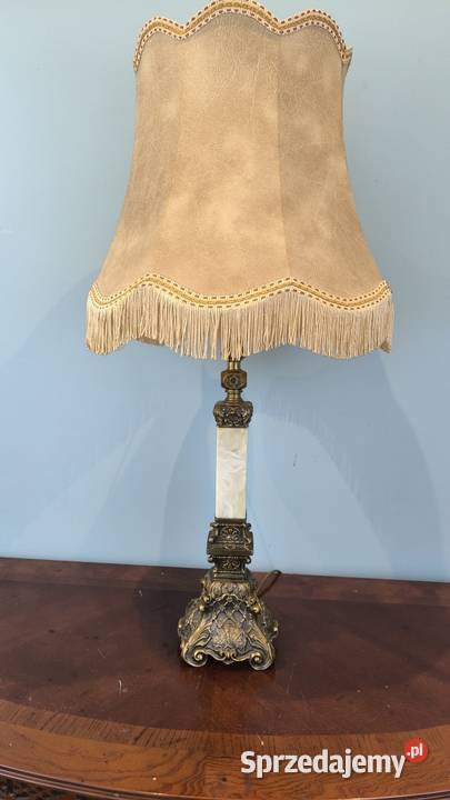 Piękna unikalna lampa mosiężna marmur Antyki Łódź
