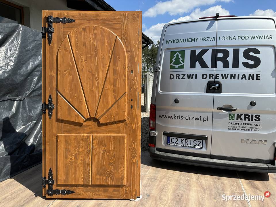 Drzwi zewnętrzne GÓRALSKIE lite drewniane CAŁA 110cm Grzybno