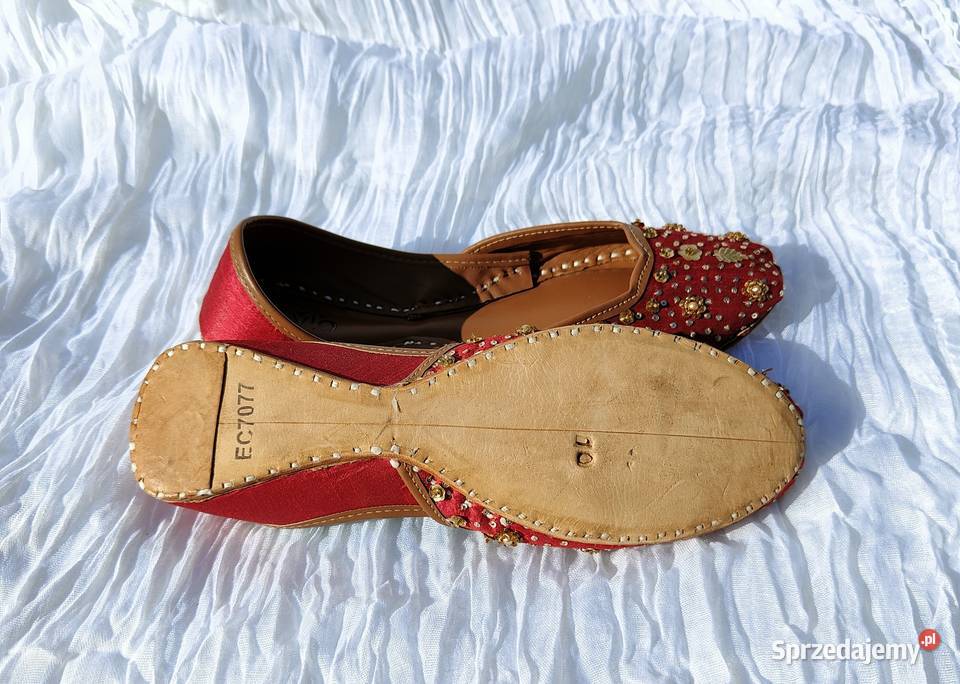 Orientalne buty khussa 38 39 czerwone baleriny Balerinki