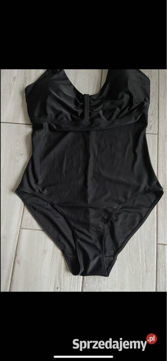 Czarny strój kąpielowy całkowity jednoczęściowy jednoczęściowe Rogoźno