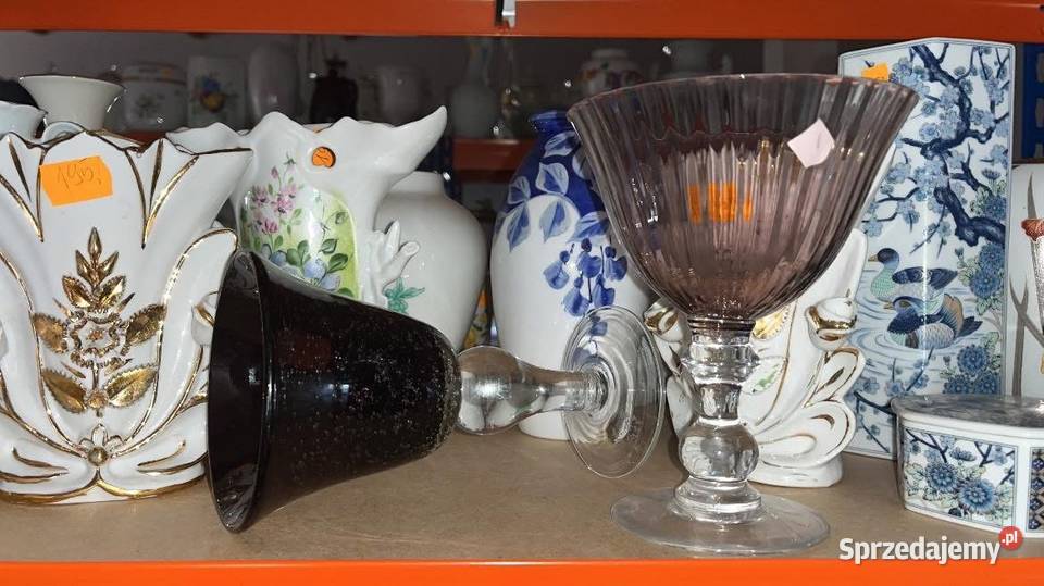 Kielich szkło artystyczne fioletowa czara Gdańsk