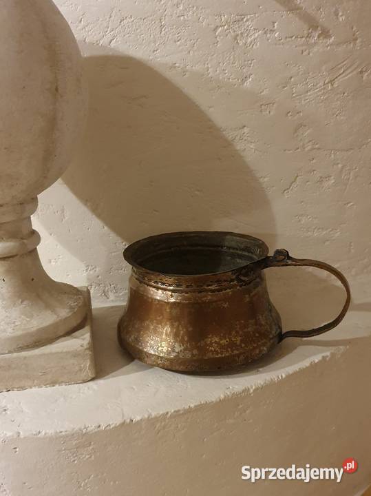 stary DZBANEK miedziany z uchwytem Pozostałe lubelskie