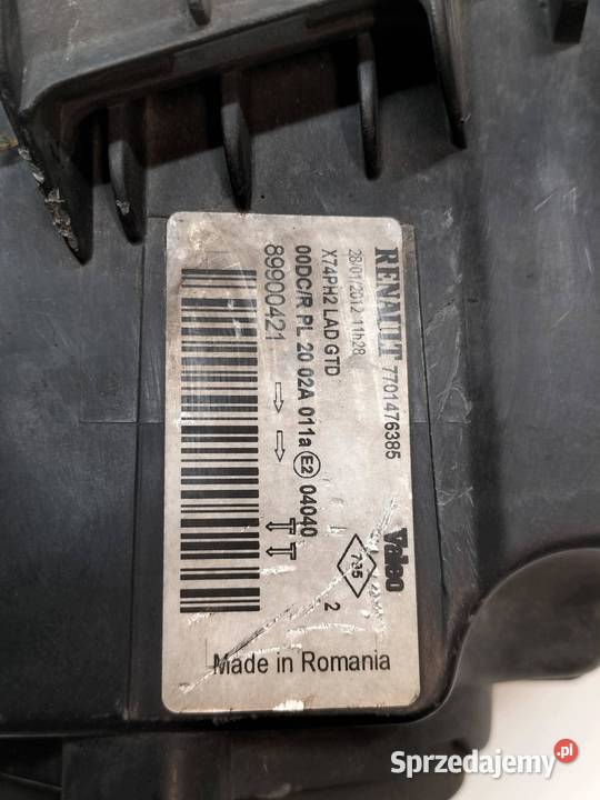 LAMPA PRZÓD LEWA XENON EUROPA 7701476385 Renault