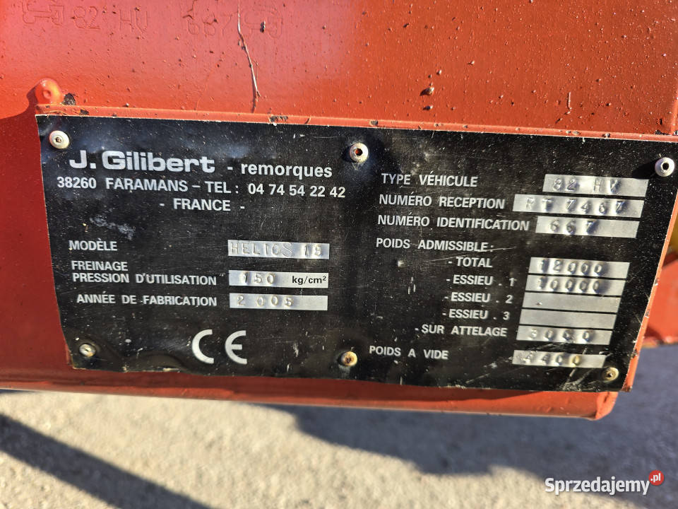 Rozrzutnik obornika GILIBERT HELIOS 15 m3 Baliki