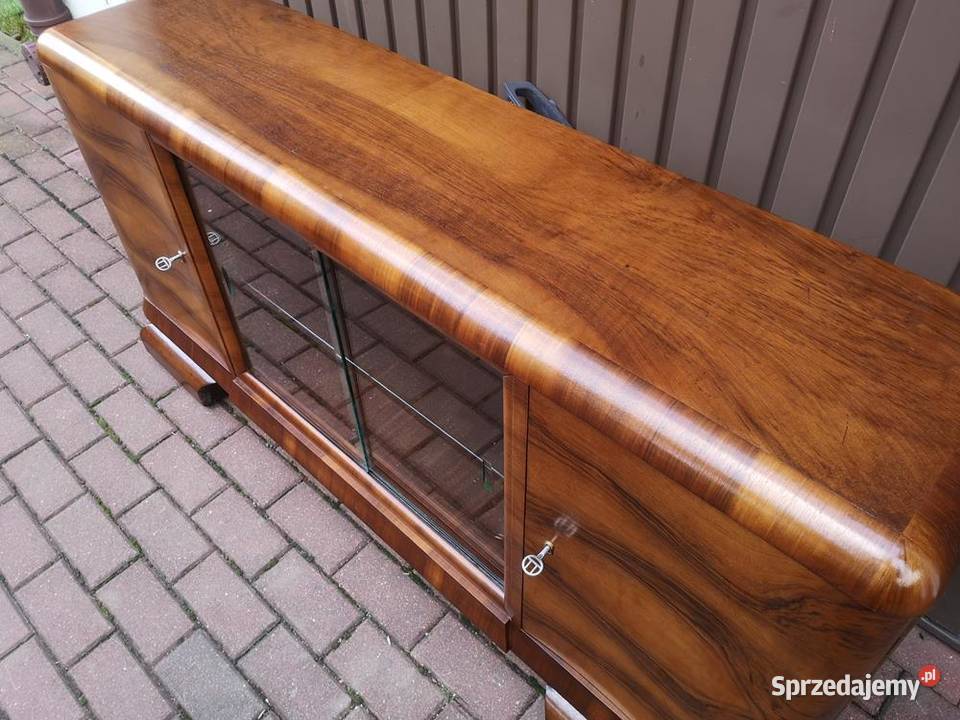 Komoda RTV ARTDECO Niska Orzech 152 Stara Antyk Swarzędz