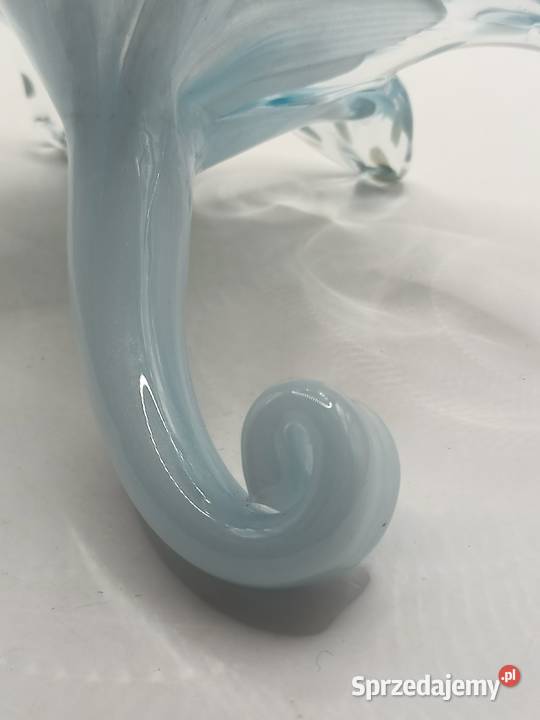 Szkło Włochy Italy naklejka błękitny kwiat lilia Porcelana i szkło sprzedam