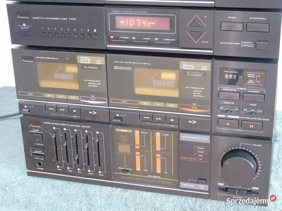 Wieża stereo Sansui z gramofonem korektor AUX Jasło