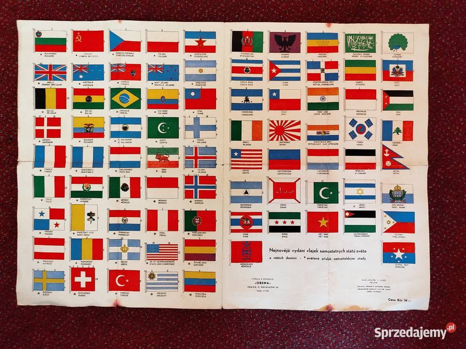 Plakat flagi państw łata 195052 Opole