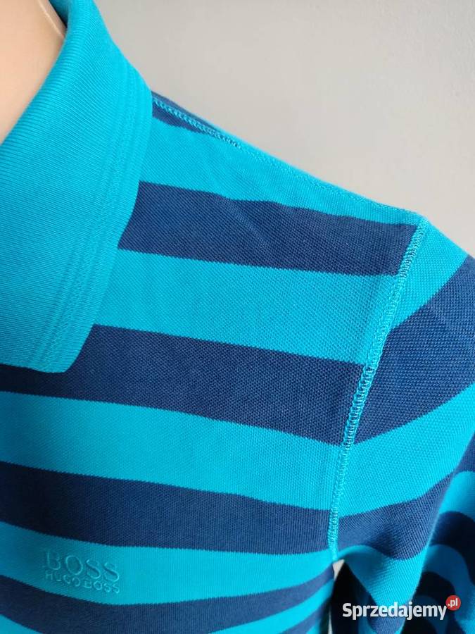 Koszulka polo z długim rękawem Hugo Boss w paski opolskie