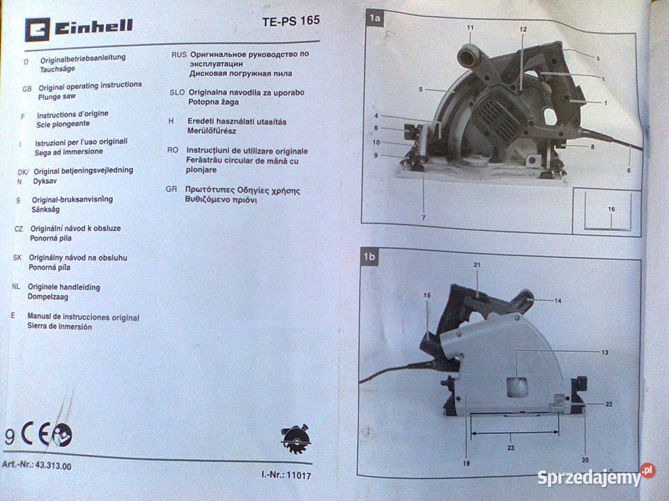 Pilarkozagłębiarka elektryczną 165mm Einhell TE warmińsko-mazurskie