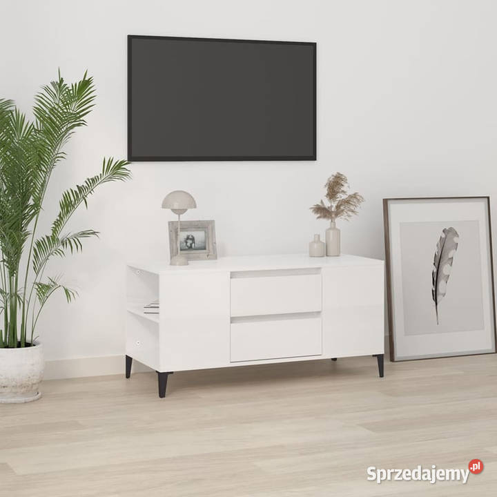 Szafka pod TV wysoki połysk biała 102x445x50 Warszawa