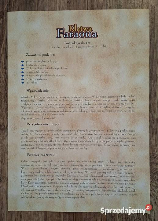 Klątwa faraona Mickeys Adventures przestrzenna Zielona Góra sprzedam