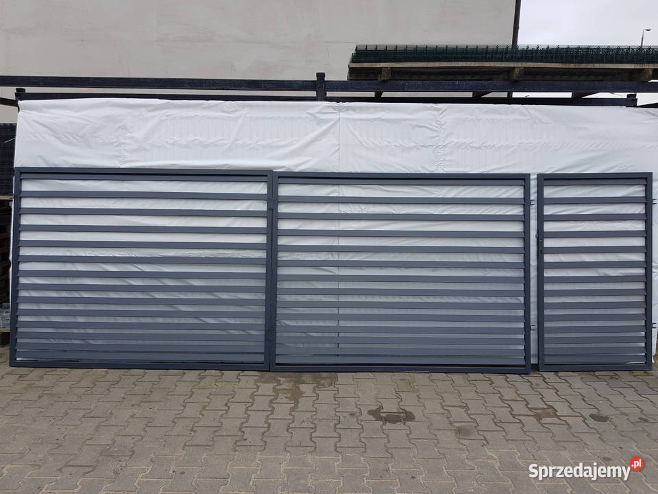 Brama Lizbona dwuskrzydłowa grafit antracyt Wąbrzeźno