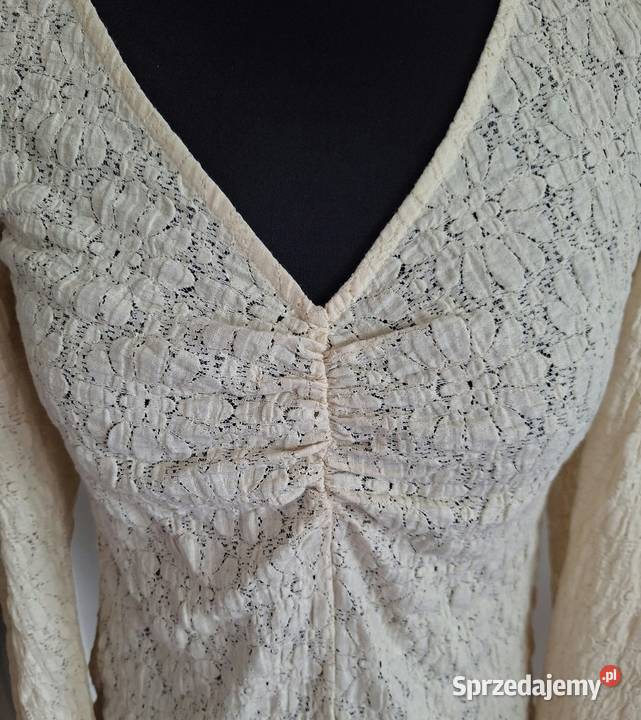 Ażurowa koronkowa bluzka z długim rękawem Kraków