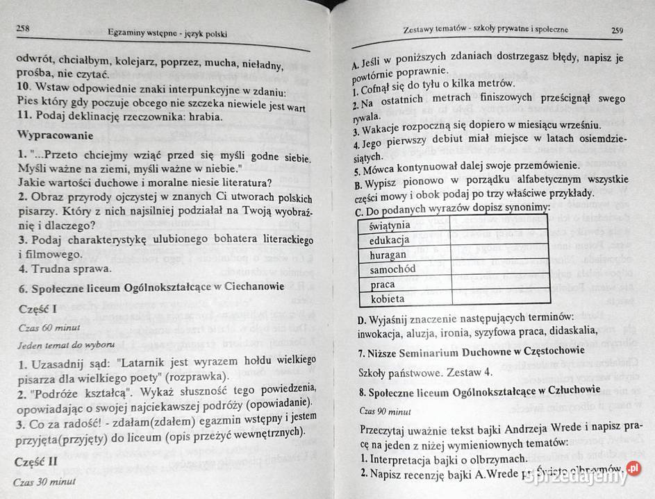 Egzaminy do szkół średnich Matematyka Język miękka Chełm