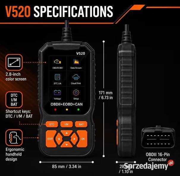 ODB2 model V520 Skaner diagnostyczny tester Warszawa