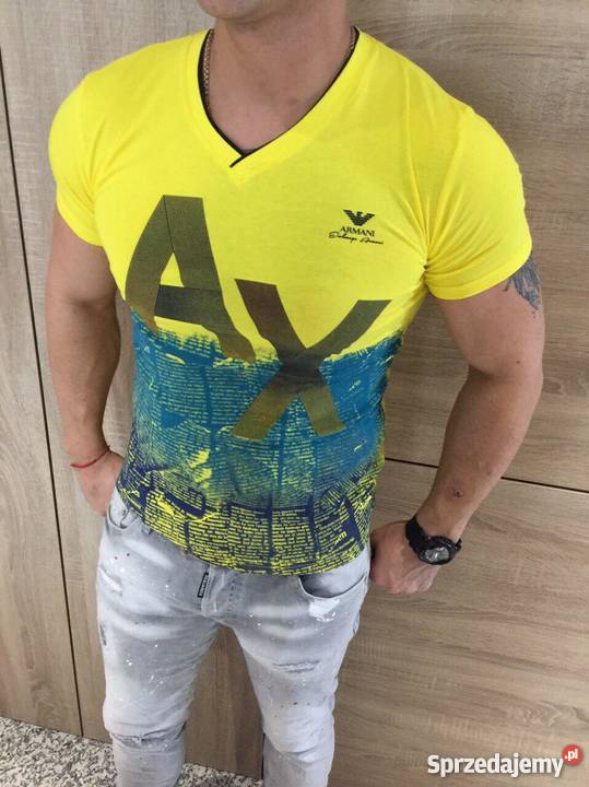 Koszulki Tshirt Armani Męskie Kolory niebieski lubelskie