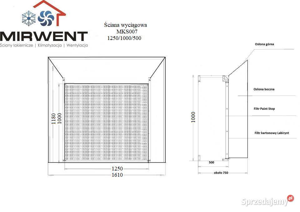 Ściana lakiernicza MIRWENT 12501000500 Produkcja Solec Kujawski