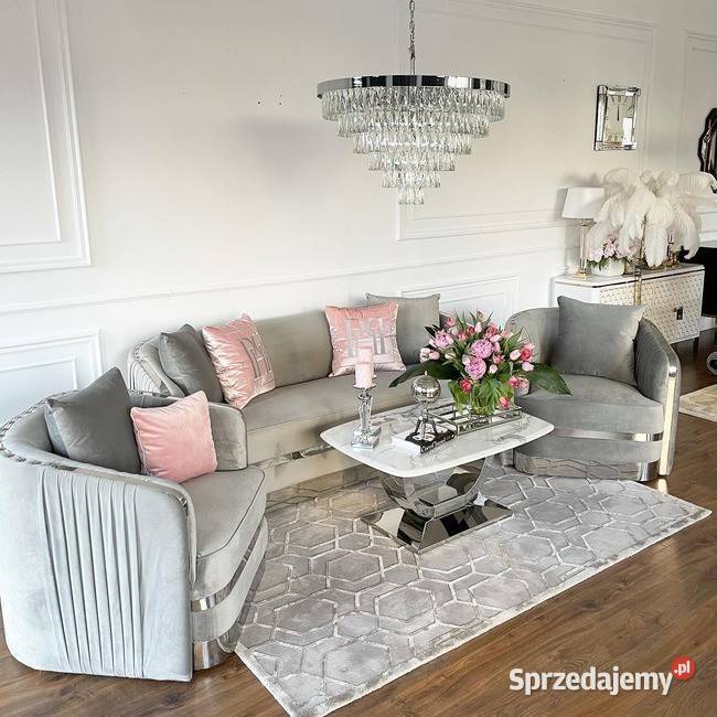 Sofa MADONNA 3 os Szara Welwet Nowoczesna Warszawa