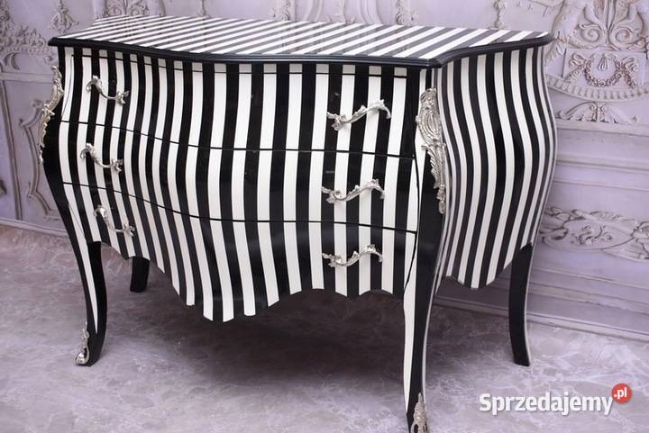 Królewska Biało Czarna Komoda Vintage Szafa małopolskie