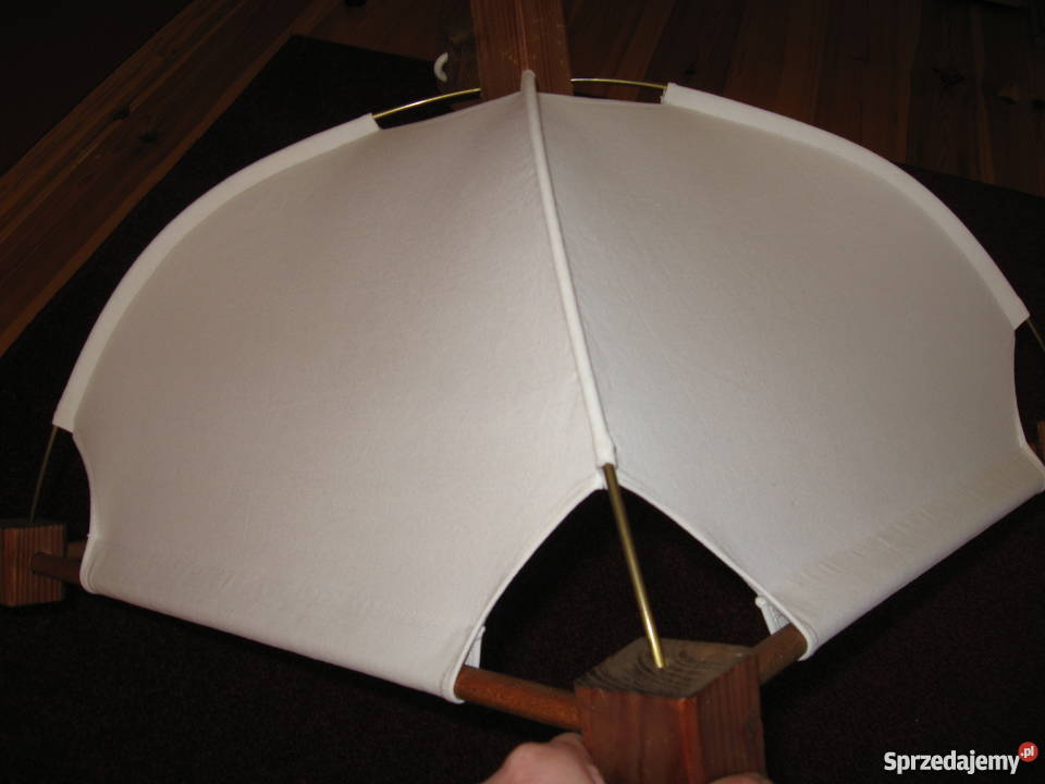 Lampa wisząca drewnianomateriałowa kwadrat gwint Leszno