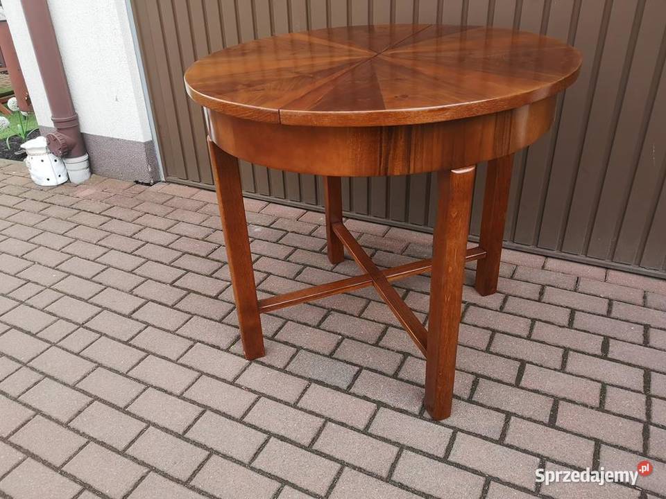 Stół ArtDeco Okrągły Orzech 90 Zgrabny Stary Meble Swarzędz