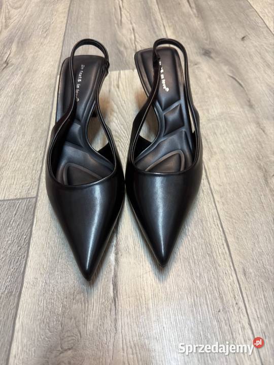 40 Czarne czółenka wieczorowe z odkrytą Pięta Kraków