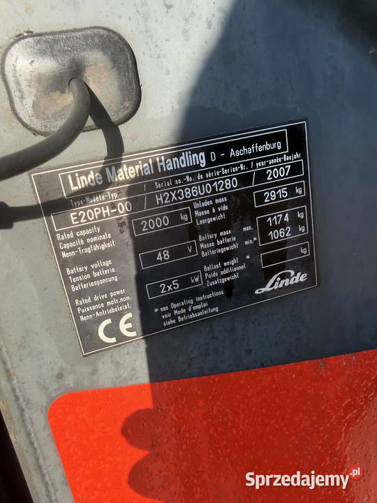 wózek widłowy elektryczny LINDE E20PH E20PH Motoryzacja
