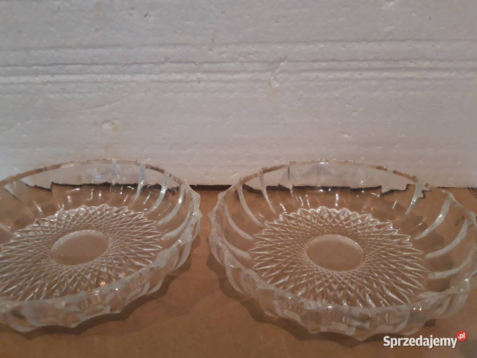 talerzyki deserowe kryształowe vintage 2 sztuki Warszawa