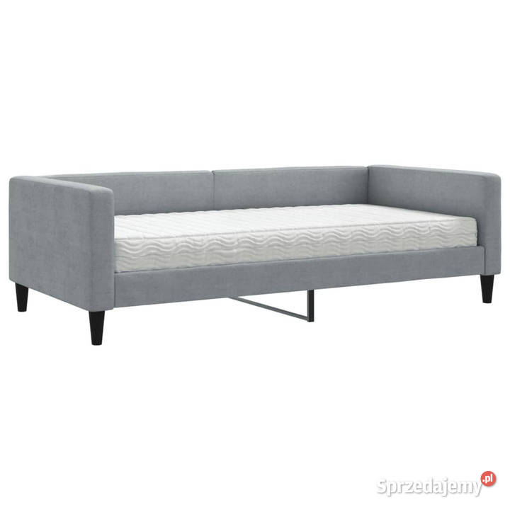Sofa z materacem do spania jasnoszara tkanina 68cm Warszawa