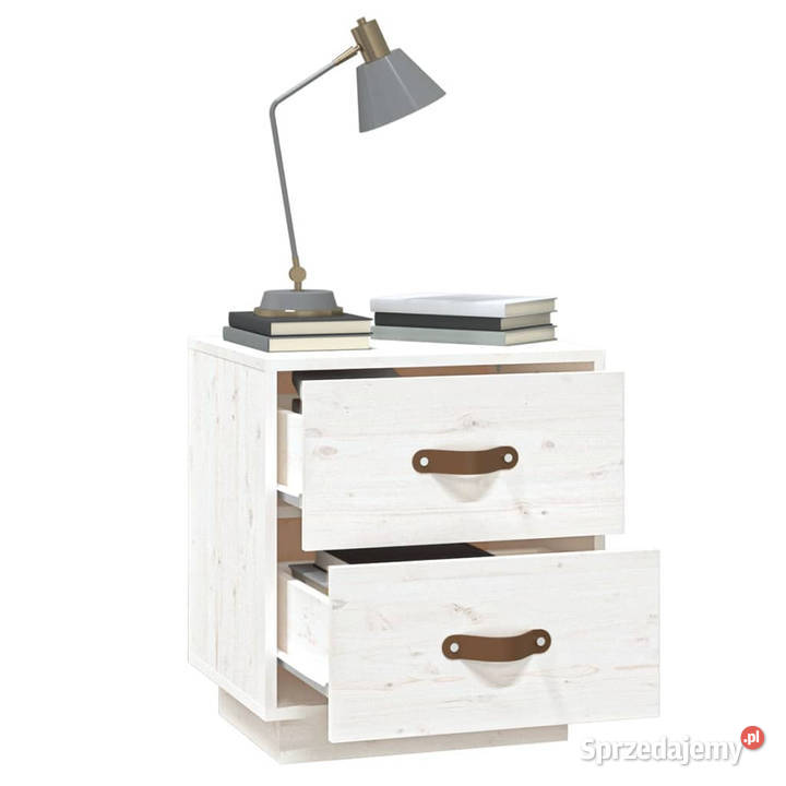 Szafka nocna biała 40x34x45 lite drewno sosnowe Warszawa