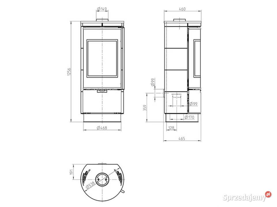 Piec piecyk kominek na drewno THORMA Andorra 7kw