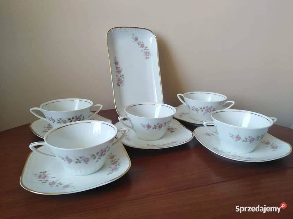 Półmisek porcelanowy z bulionówkami wawel Wałbrzych
