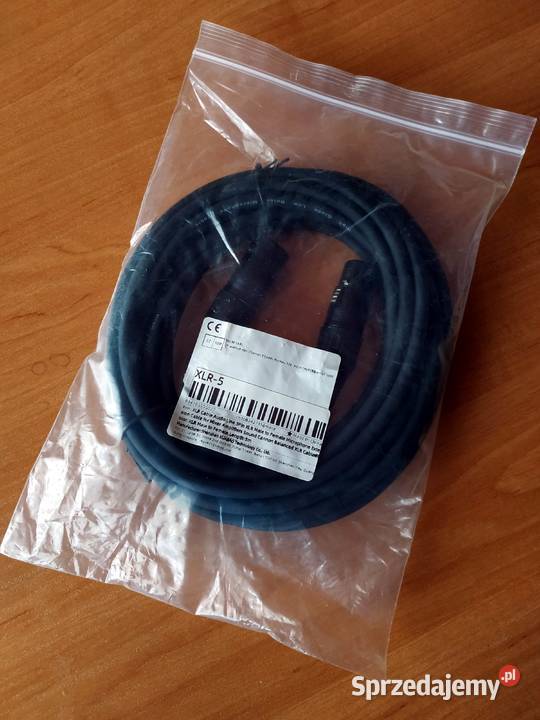 Kabel mikrofonowy XLR nowy 5 metrów czarny Bytom sprzedam