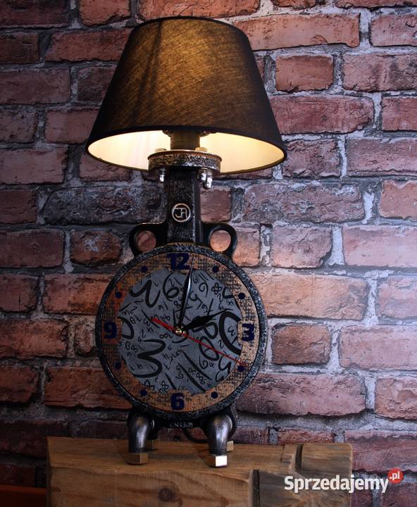 Lampa z zegarem Industrial Loft Patyna podkarpackie