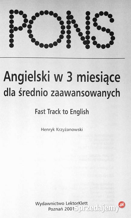Angielski w 3 miesiące PONS Kurs średnio Chełm
