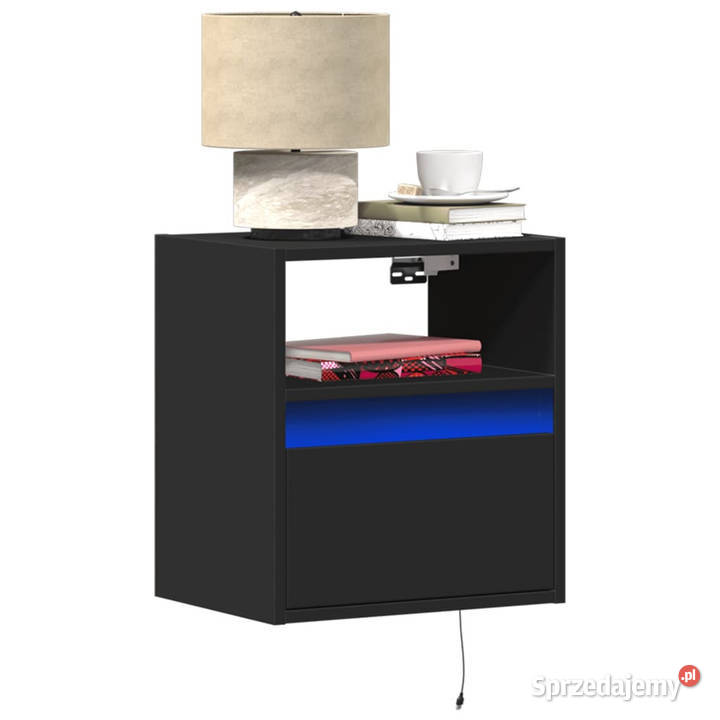Wiszące szafki nocne z LED 2 czarne WM3307978 Warszawa
