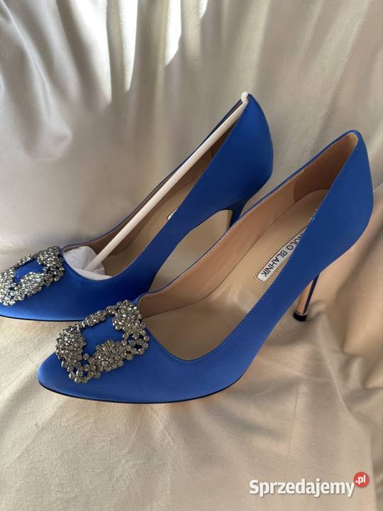 Manolo Blahnik Szpilki rozmar 40 Satyna Kolor Półbuty Warszawa