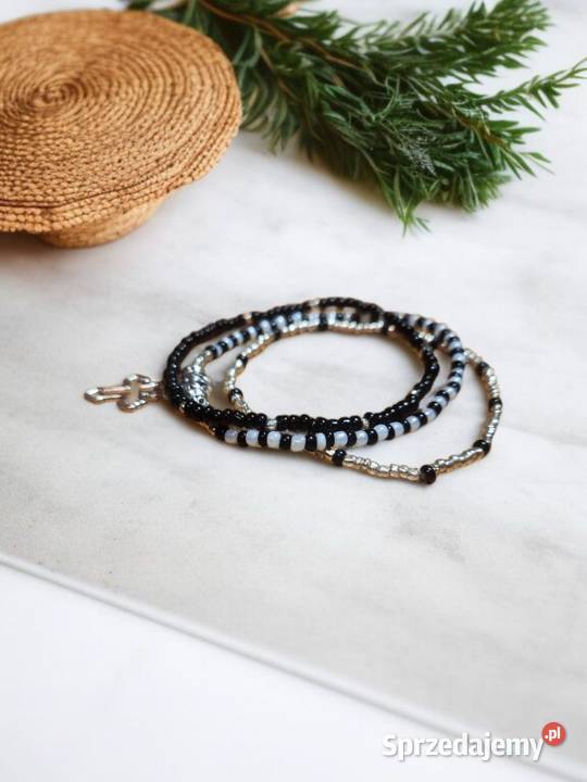 Bransoletka z koralików 3 warstwowa z zawieszka Sanok sprzedam