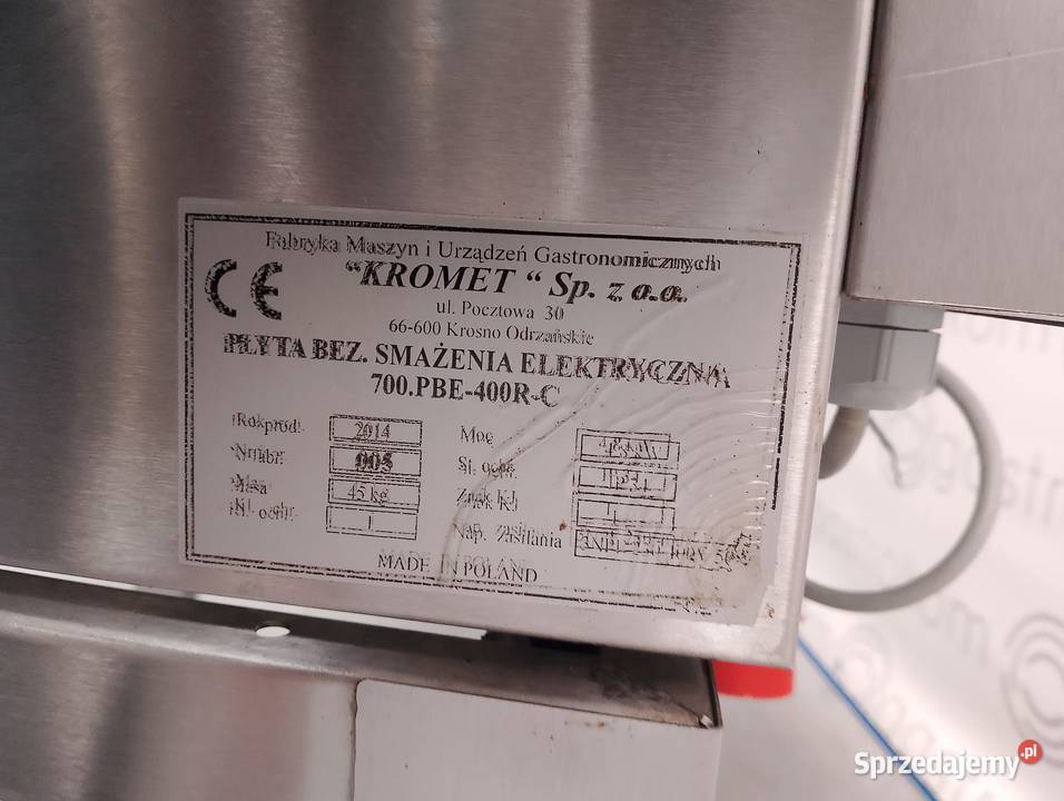 Płyta grill el Kromet 700PBE400RC patelnia el Wrocław