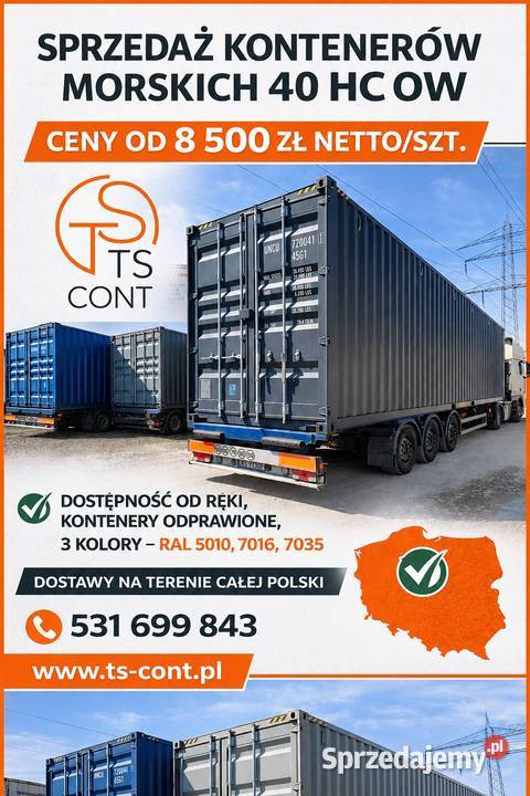Kontener morski magazynowy budowlany 40 HC OW Poznań sprzedam
