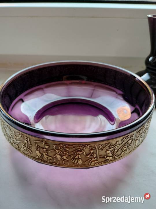 Piękny ametystowy zestaw szklany w stylu art Antyki, Sztuka, Kolekcje Choszczno